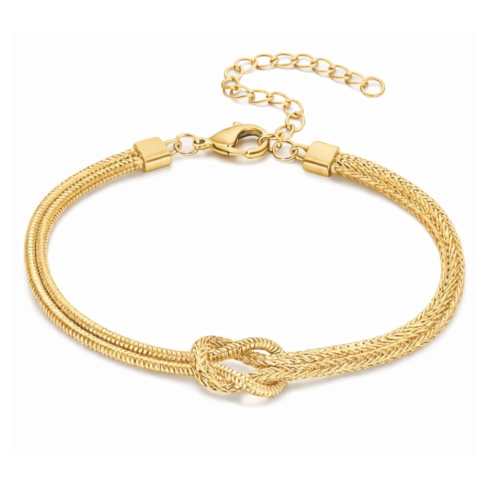 Ewigkeitsknoten Armband Bracelet Loanya Gold One Size (17 cm + 5 cm Verlängerung) 