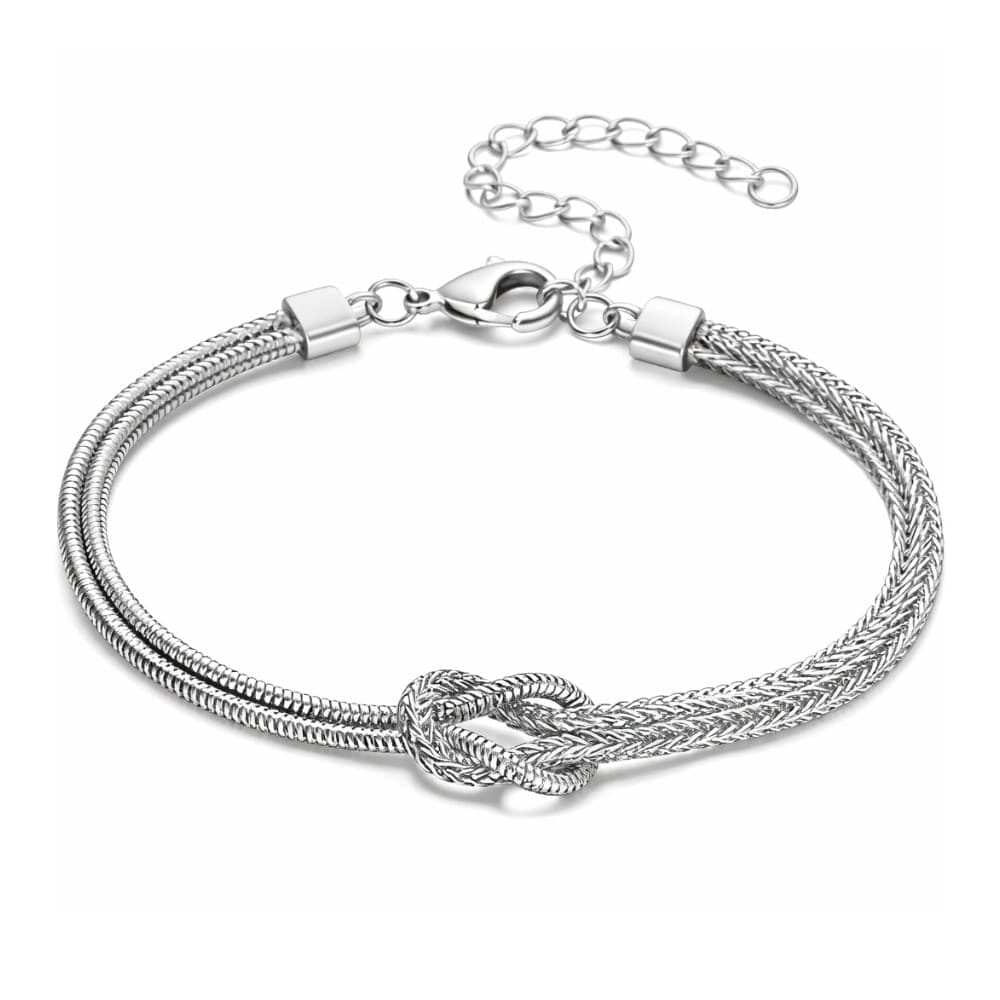 Ewigkeitsknoten Armband Bracelet Loanya Silber One Size (17 cm + 5 cm Verlängerung) 