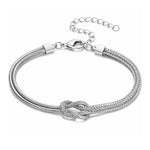 Ewigkeitsknoten Armband Bracelet Loanya Silber One Size (17 cm + 5 cm Verlängerung) 