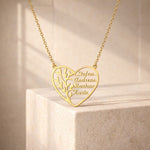 Familienherz Lebensbaum Halskette Necklaces Loanya Gold 50 cm 