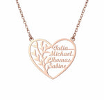 Familienherz Lebensbaum Halskette Necklaces Loanya Roségold 40 cm 