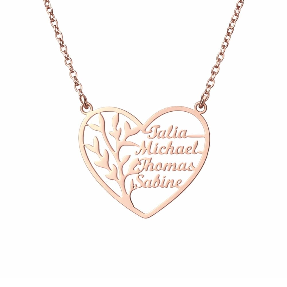 Familienherz Lebensbaum Halskette Necklaces Loanya Roségold 40 cm 
