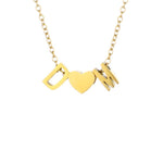 Halskette mit Herz und zwei Buchstaben Necklaces Loanya Gold 40 - 45 cm 