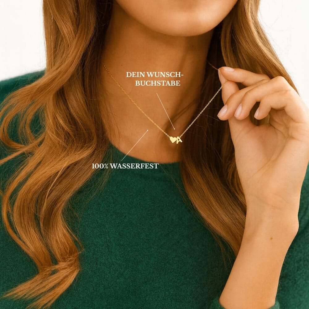 Halskette mit kleinem Herz und einem Buchstaben Loanya 