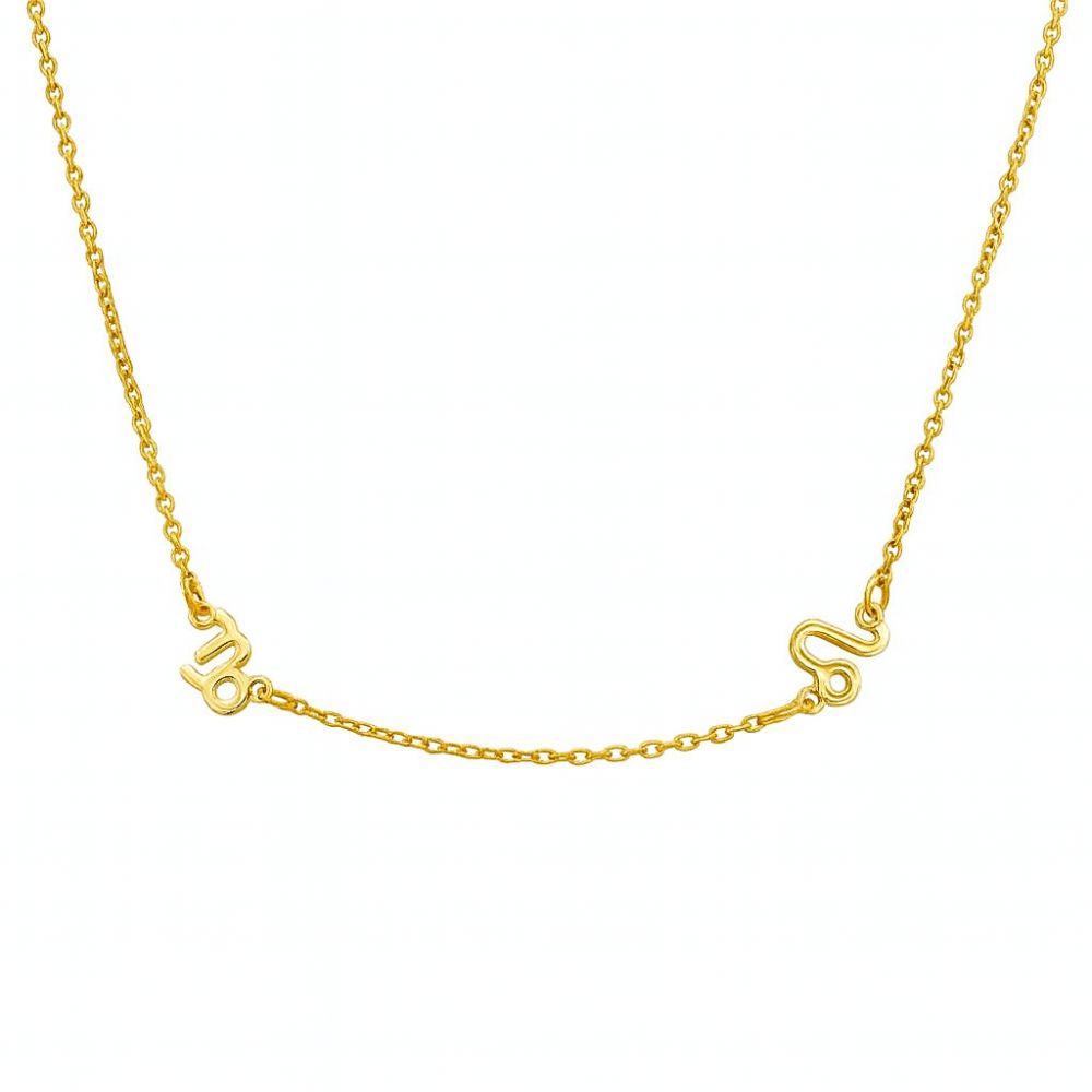Halskette mit zwei Sternzeichen Necklaces Loanya Gold Halskette (35 - 40 cm) 