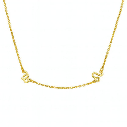 Halskette mit zwei Sternzeichen Necklaces Loanya Gold Halskette (35 - 40 cm) 