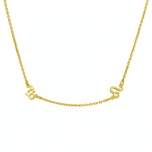 Halskette mit zwei Sternzeichen Necklaces Loanya Gold Halskette (35 - 40 cm) 