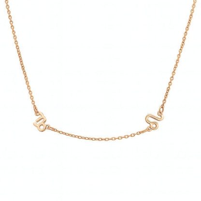 Halskette mit zwei Sternzeichen Necklaces Loanya Roségold Halskette (35 - 40 cm) 