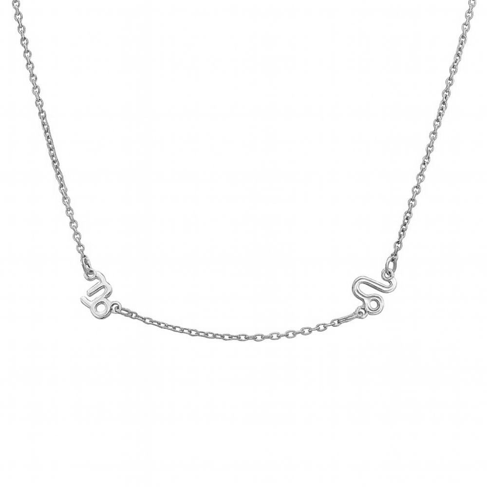 Halskette mit zwei Sternzeichen Necklaces Loanya Silber Halskette (35 - 40 cm) 