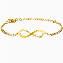 Lade das Bild in den Galerie-Viewer, Infinity Namensarmband Bracelet Loanya Gold 
