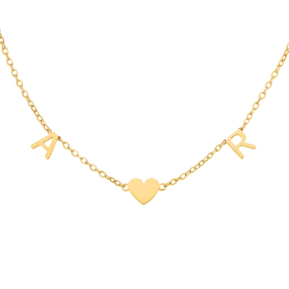 Initialkette mit Herz – Zwei Buchstaben als Symbol eurer Verbindung Necklaces Loanya Gold 40 - 45 cm 