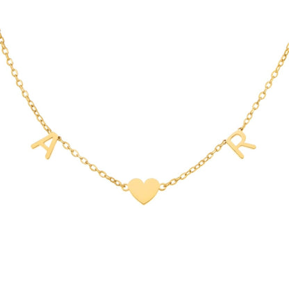 Initialkette mit Herz – Zwei Buchstaben als Symbol eurer Verbindung Necklaces Loanya Gold 40 - 45 cm 