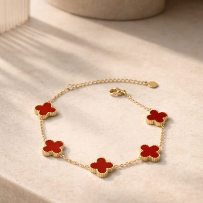 Klee Armband mit Gravur Bracelet Loanya Gold Rot 