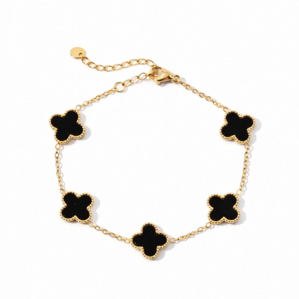 Klee Armband mit Gravur Bracelet Loanya Gold Schwarz 