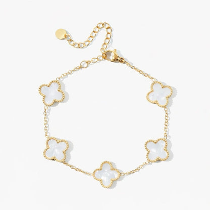 Klee Armband mit Gravur Bracelet Loanya Gold Weiß 