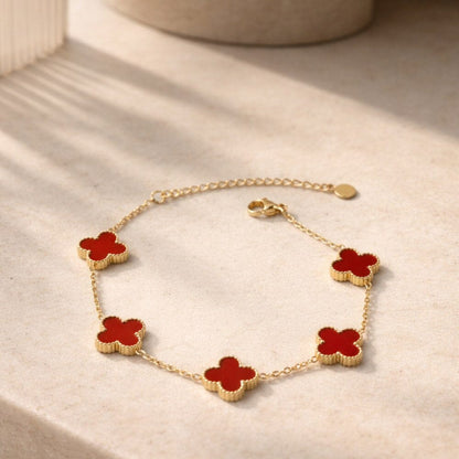 Kleeblatt Armband mit Wunschgravur Bracelet Loanya 