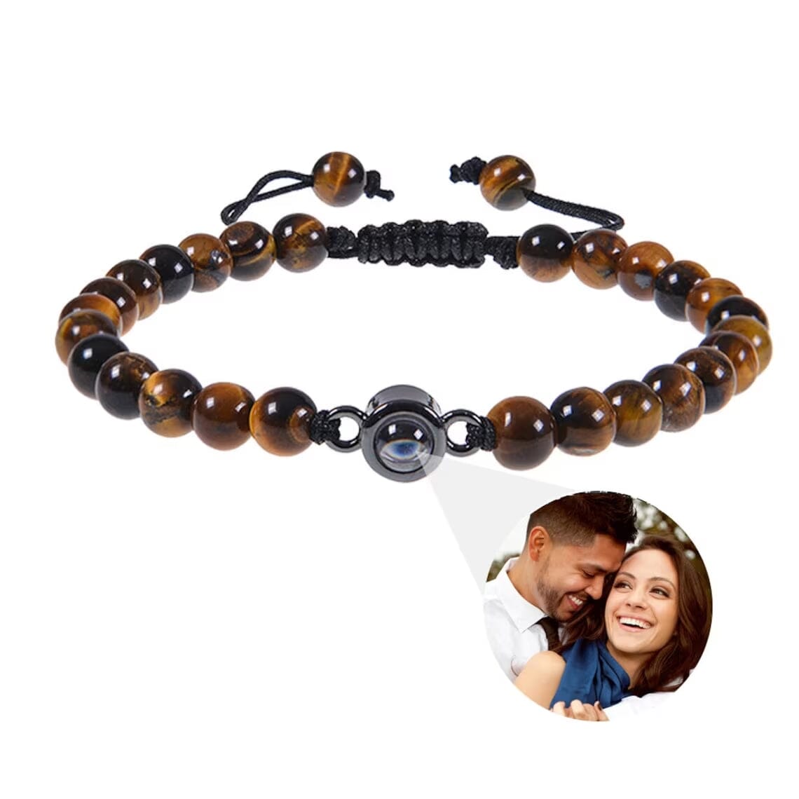 Lavastein Fotoarmband | Fotoprojektion Bracelet Loanya Tigerauge 