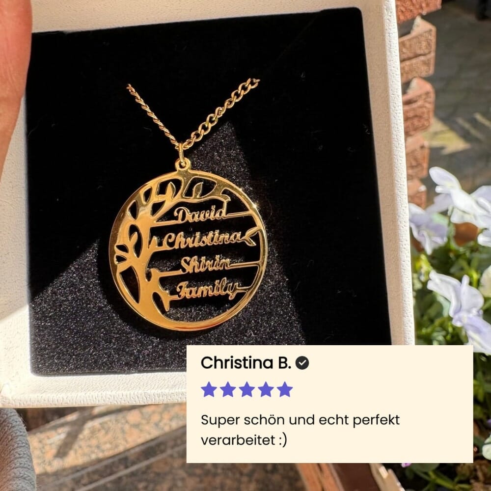Lebensbaum Kette mit personalisierten Namen Necklaces Loanya 