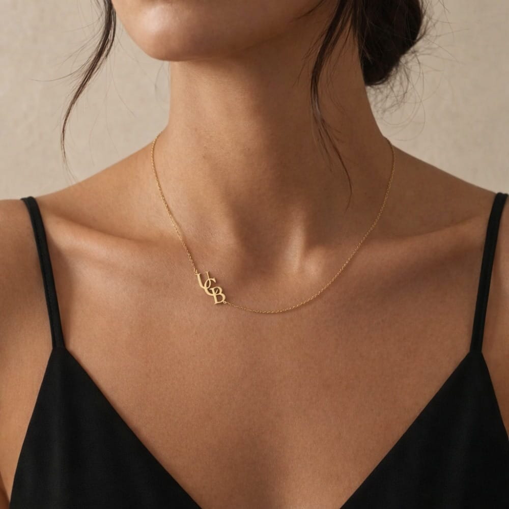 Monogramm Halskette mit drei Initialen Necklaces Loanya 