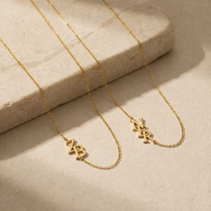 Monogramm Halskette mit drei Initialen Necklaces Loanya 