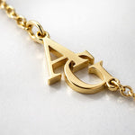 Monogramm Halskette mit drei Initialen Necklaces Loanya Gold 45 - 50 cm 