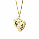 Personalisierte Babyfuß Halskette mit Zirkoniastein Loanya Gold Halskette 40 cm 