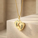 Personalisierte Babyfuß Halskette mit Zirkoniastein Loanya Gold Halskette 45 cm 