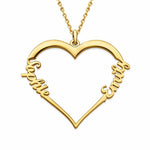 Personalisierte Herzkette mit zwei Namen Loanya Gold 40 cm 