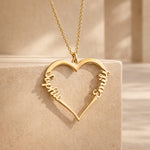 Personalisierte Herzkette mit zwei Namen Loanya Gold 45 cm 
