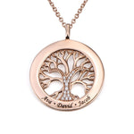 Personalisierte Lebensbaumkette mit Zirkoniasteinen Necklaces Loanya Roségold Halskette 40 cm 