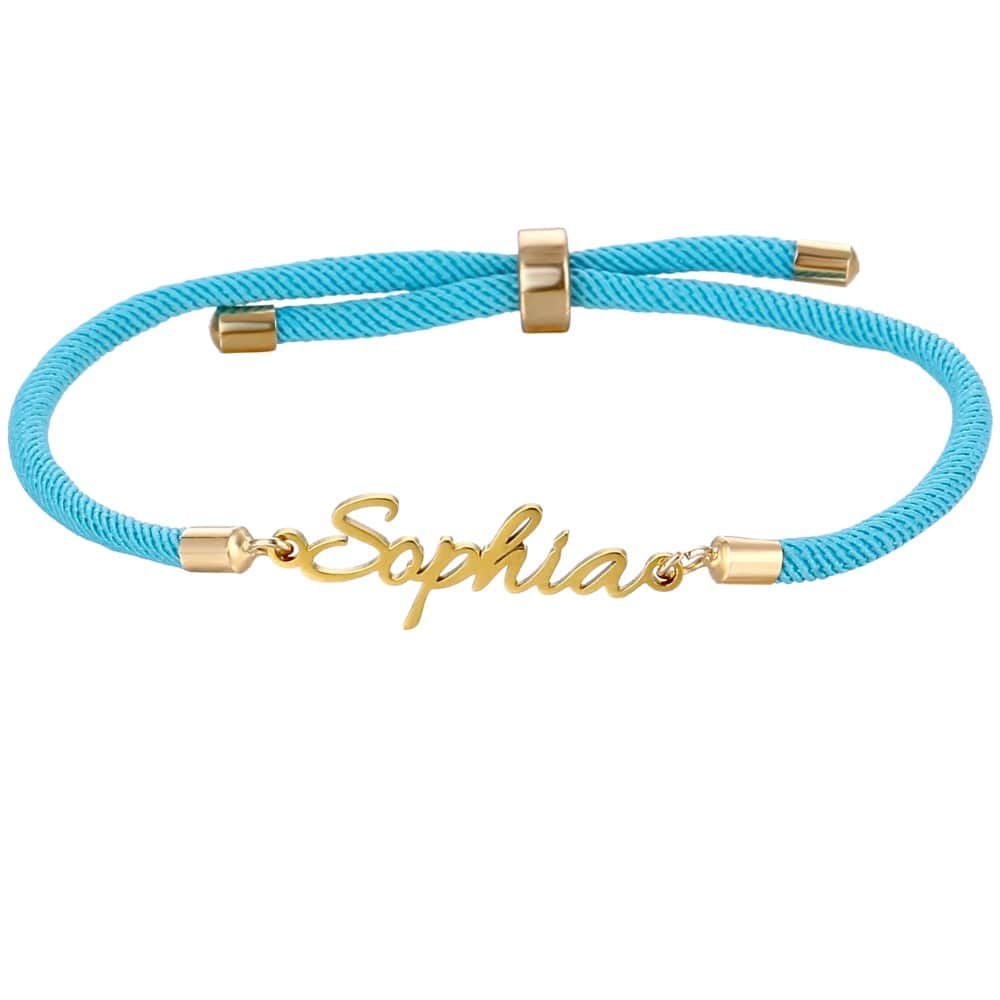 Personalisiertes Kordelarmband mit Namen – verstellbar & farbig Bracelets Loanya Mint 
