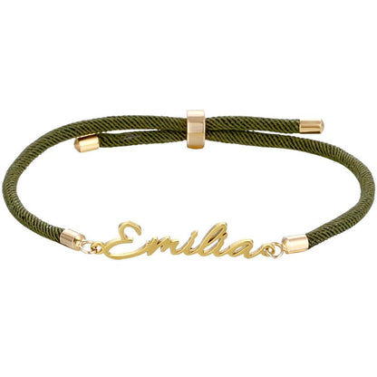 Personalisiertes Kordelarmband mit Namen – verstellbar & farbig Bracelets Loanya Olive 