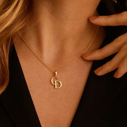 Personalisiertes Monogramm – Verschlungene Initialen Kette Necklaces Loanya 