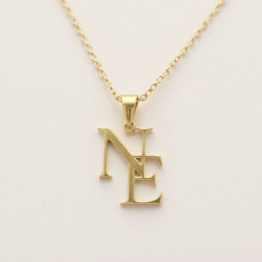 Personalisiertes Monogramm – Verschlungene Initialen Kette Necklaces Loanya Gold 40 - 45 cm 