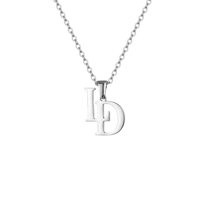 Personalisiertes Monogramm – Verschlungene Initialen Kette Necklaces Loanya Silber 40 - 45 cm 