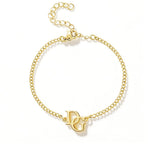 Personalisiertes Monogramm – Verschlungenes Initialen Armband Bracelet Loanya 