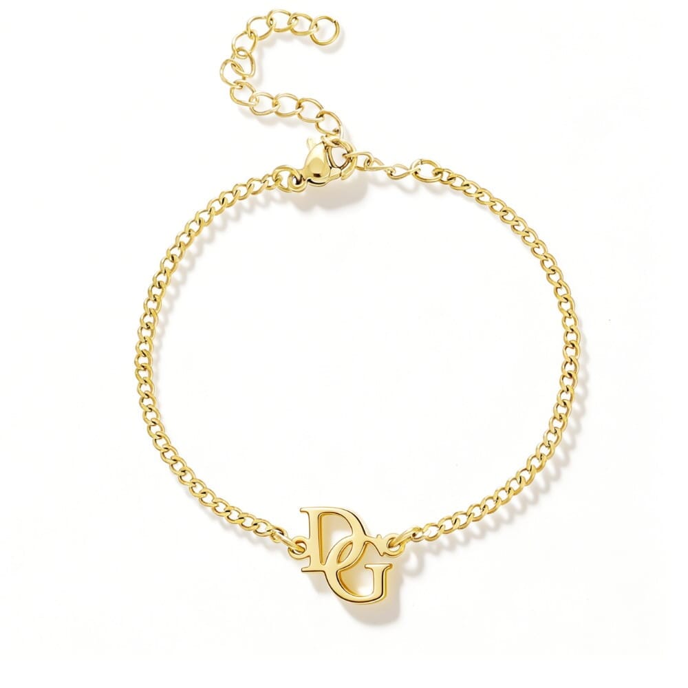 Personalisiertes Monogramm – Verschlungenes Initialen Armband Bracelet Loanya 