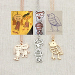 Persönliche Kinderzeichnung als Halskette oder Anhänger Necklaces Loanya Roségold Halskette (40 cm) 