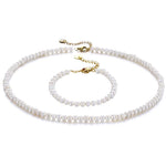 Schmuck-Set Süßwasserperlen | 18K Vergoldung Necklaces Loanya Gold Frauen (15 cm + 5 cm) 
