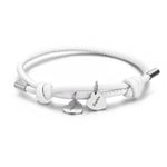 Veganes Lederarmband mit Herzanhängern Bracelet Loanya Silber Weiß 