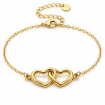 Verbundene Herzen Armband Bracelet Loanya Gold One Size (17 cm + 5 cm Verlängerung) 