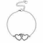 Verbundene Herzen Armband Bracelet Loanya Silber One Size (17 cm + 5 cm Verlängerung) 
