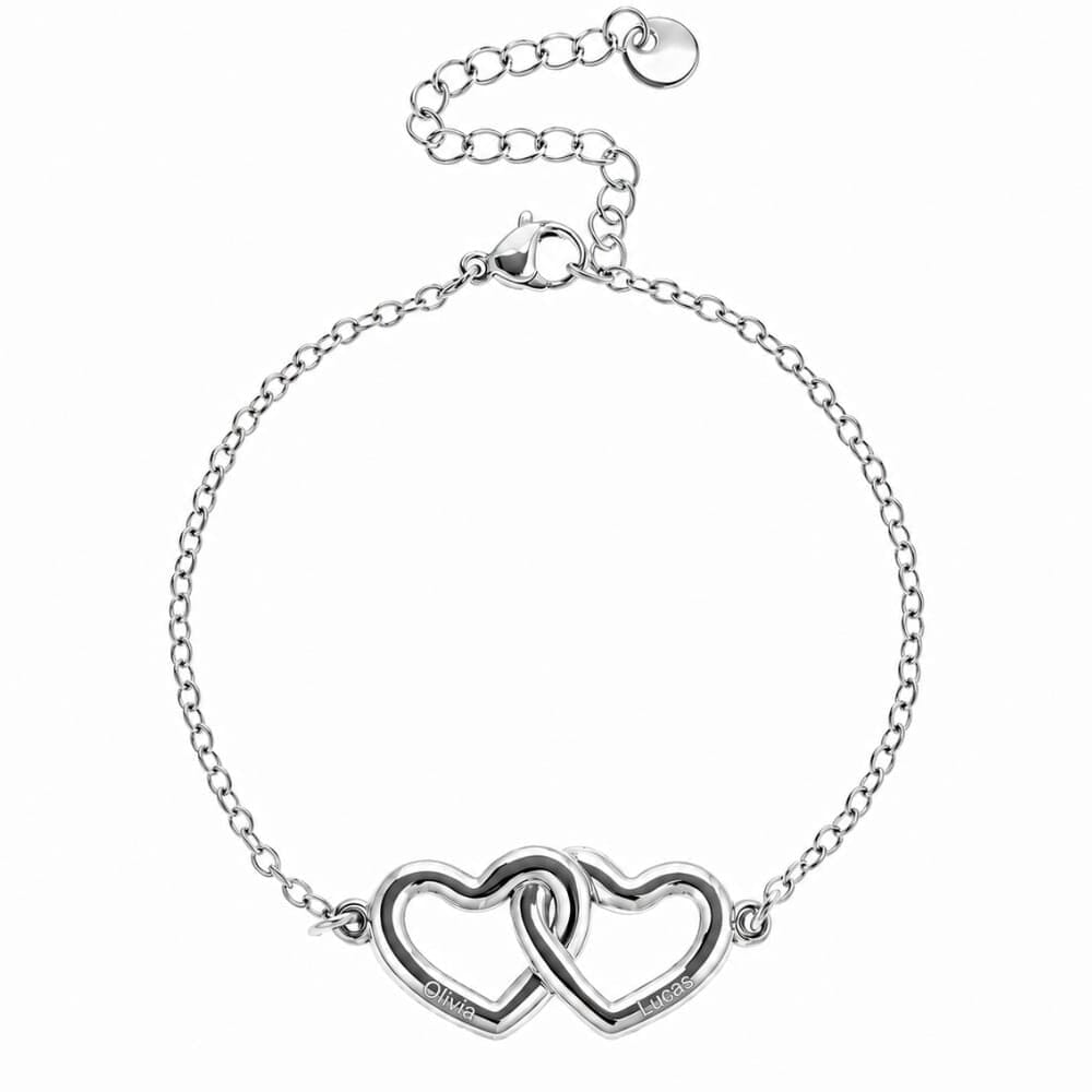 Verbundene Herzen Armband Bracelet Loanya Silber One Size (17 cm + 5 cm Verlängerung) 