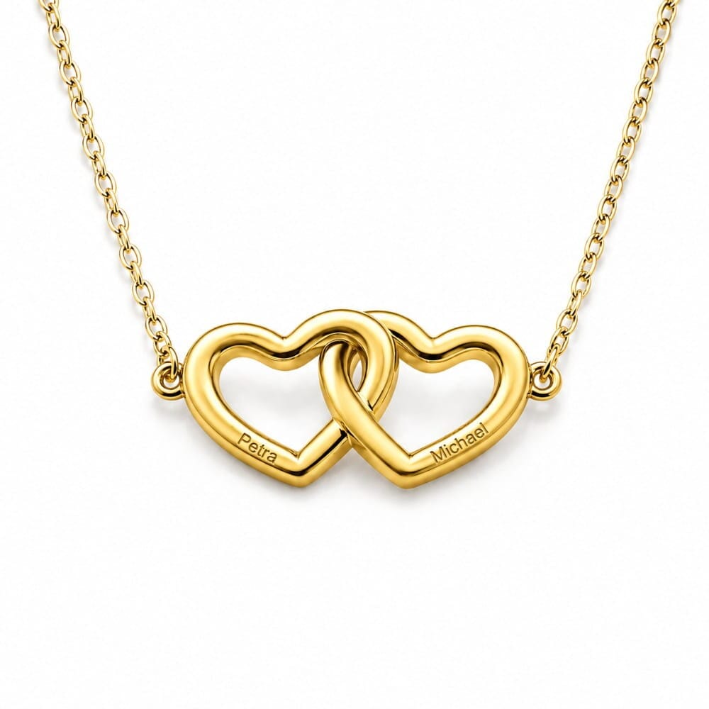 Verbundene Herzen Halskette Necklaces Loanya Gold 40 - 45 cm 