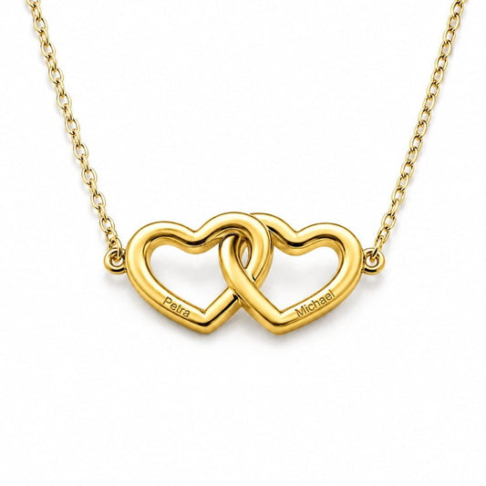 Verbundene Herzen Halskette Necklaces Loanya Gold 40 - 45 cm 