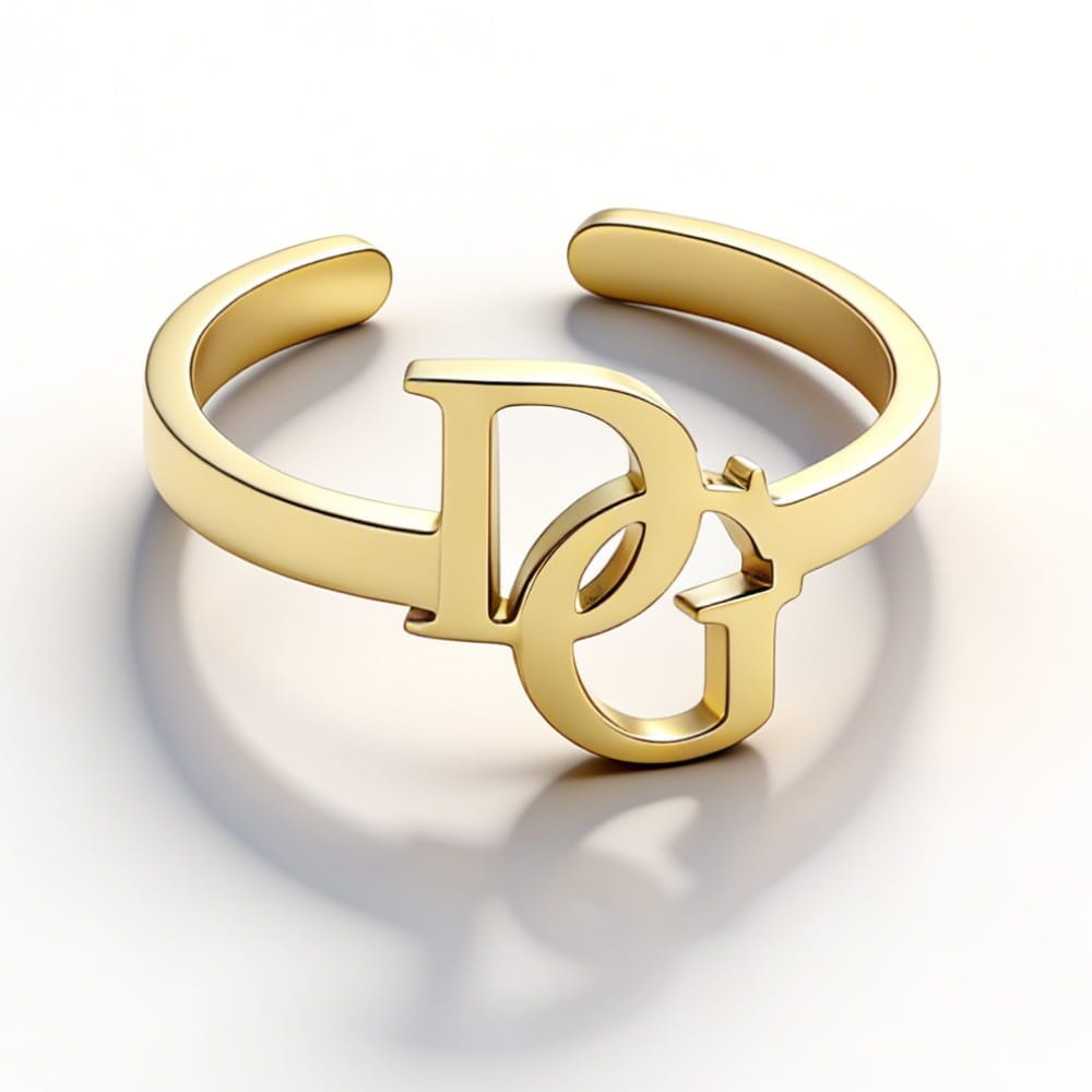 Verschlungener Initialen Ring – Personalisiertes Monogramm Rings Loanya 