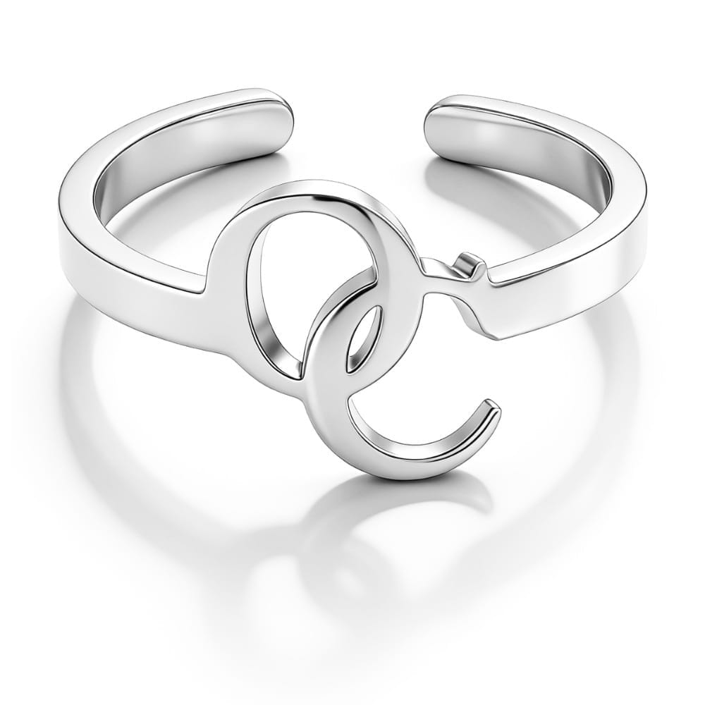Verschlungener Initialen Ring – Personalisiertes Monogramm Rings Loanya 