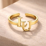 Verschlungener Initialen Ring – Personalisiertes Monogramm Rings Loanya 