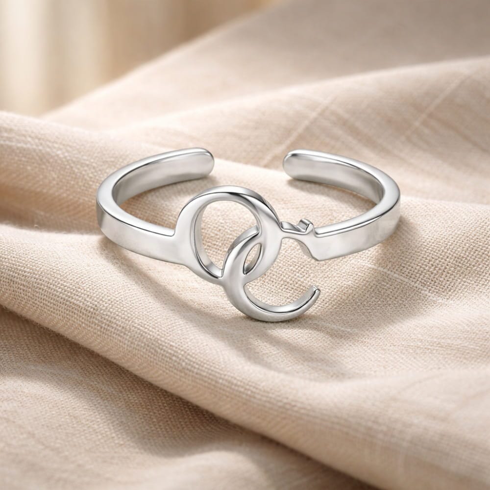 Verschlungener Initialen Ring – Personalisiertes Monogramm Rings Loanya 