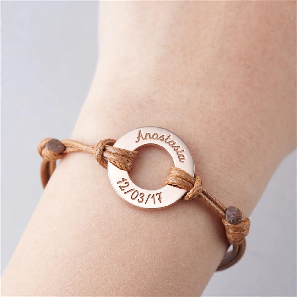 LOANYA Armband mit personalisiertem Ewigkeitsring Loanya Roségold Blau 